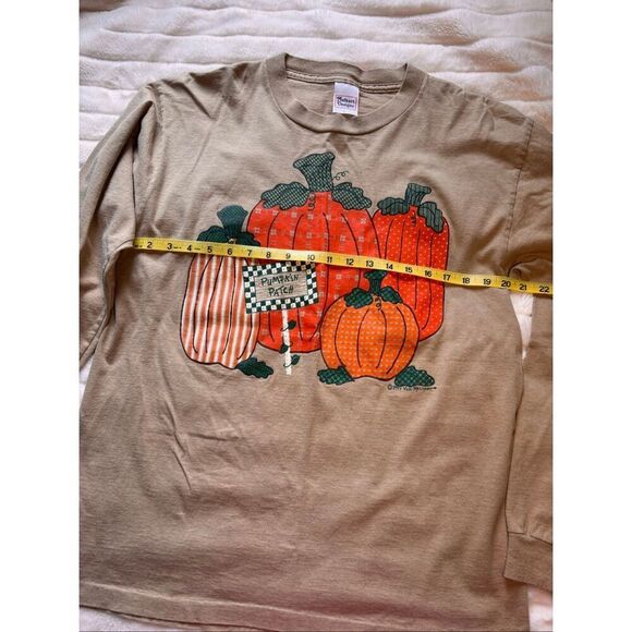 Vicki Melhart vintage Halloween long sleeve pumpkin tshirt L Thanksgiving - Picture 5 of 6